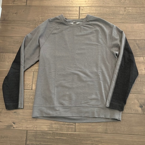 lululemon athletica Other - lululemon athletica Gray Crewneck Sweatshirt with Black Sleeve Panels